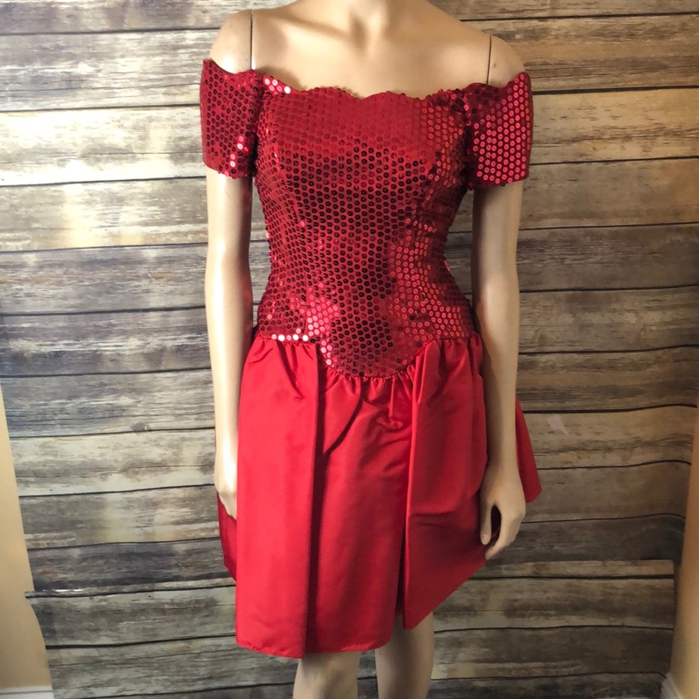 Roberta vintage 90s red prom dress size 7 8